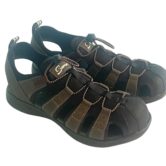 NEW MEN’S Sandals Sketchers Brown & Black - Picture 2 of 15